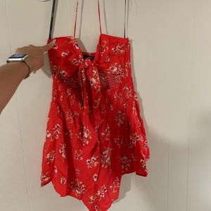 Red Halter Romper